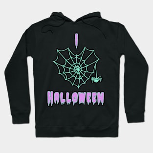 I Heart Halloween Spider Web pastel goth Hoodie